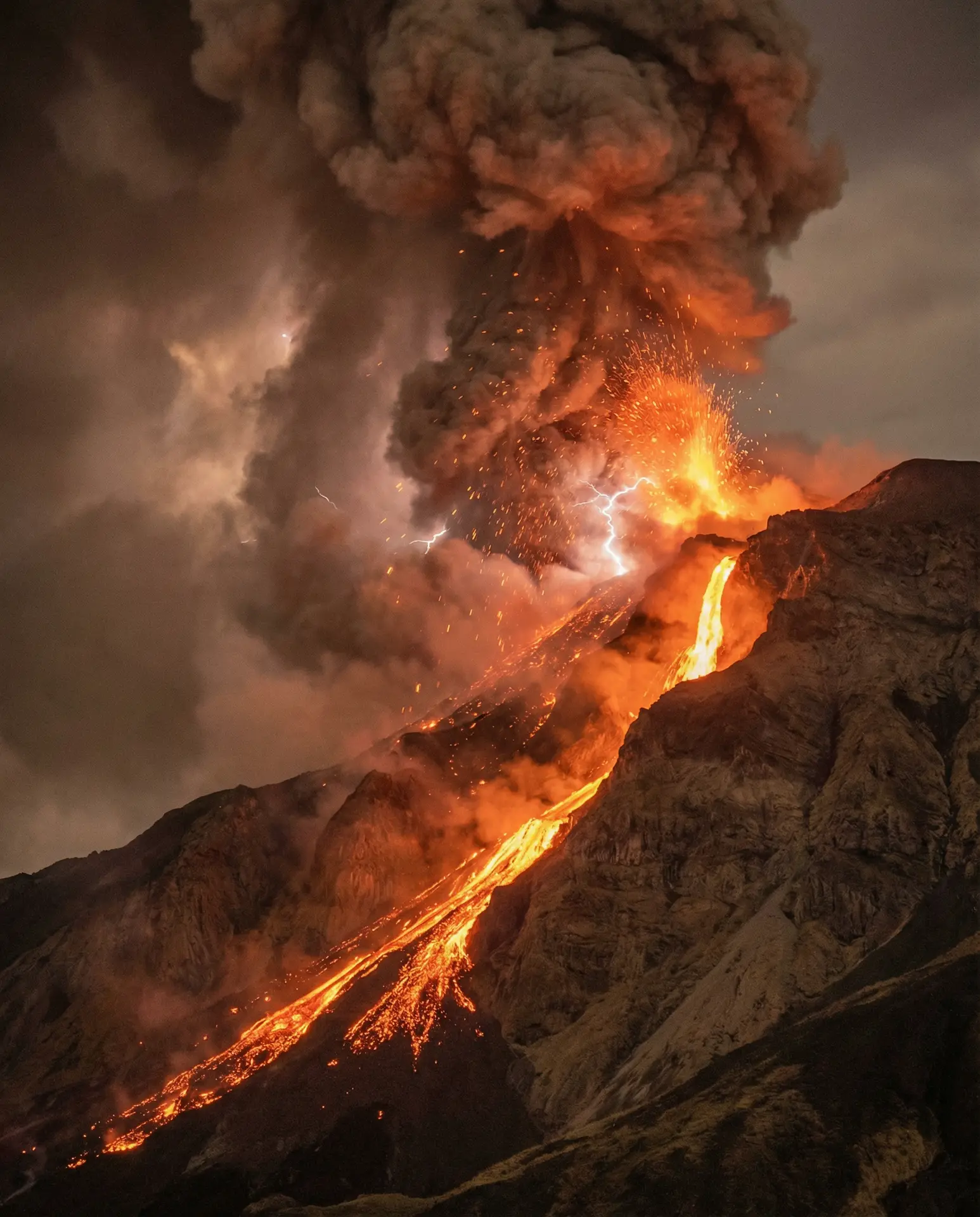 火山喷发壮观场景 - 中文字幕 自然奇观